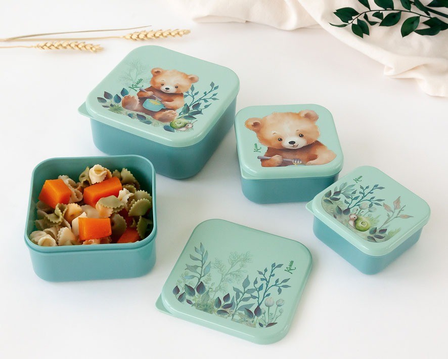 Set Porta-Alimentos 4 Unidades Ciervo/Oso de Kiokids