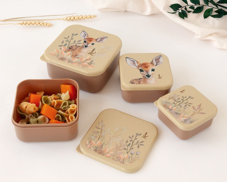 Set Porta-Alimentos 4 Unidades Ciervo/Oso de Kiokids