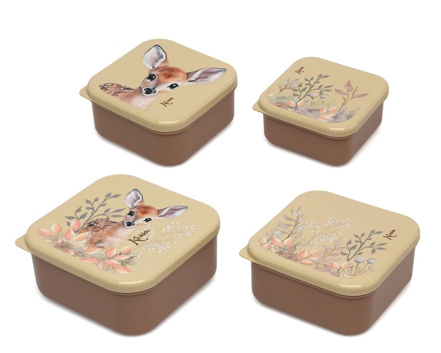 Set Porta-Alimentos 4 Unidades Ciervo/Oso de Kiokids