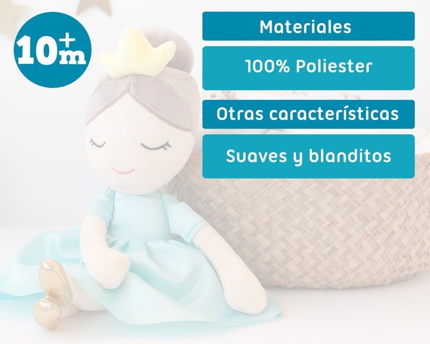 Princesa de Pelúcia 40cm da Kiokids
