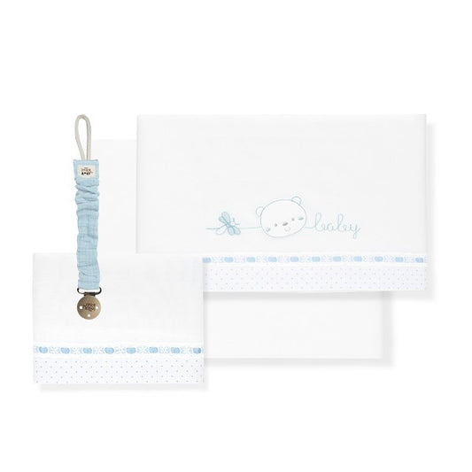 Juego de Sábanas Cuna+ Sujetachupete Osito Baby de Interbaby