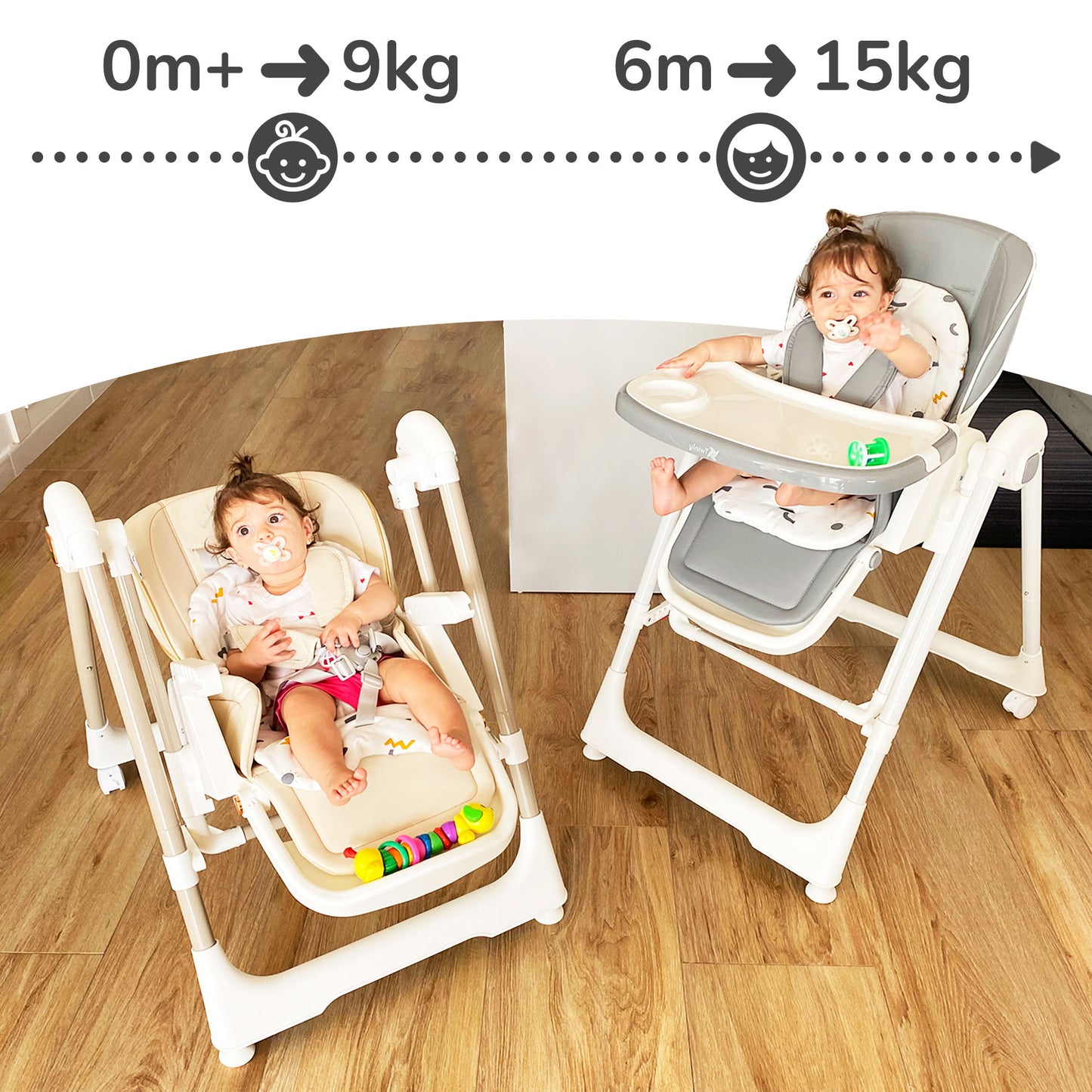 Trona Evolutiva bebé 3 en 1 Hamaca columpio y balancín Movity de Twinly