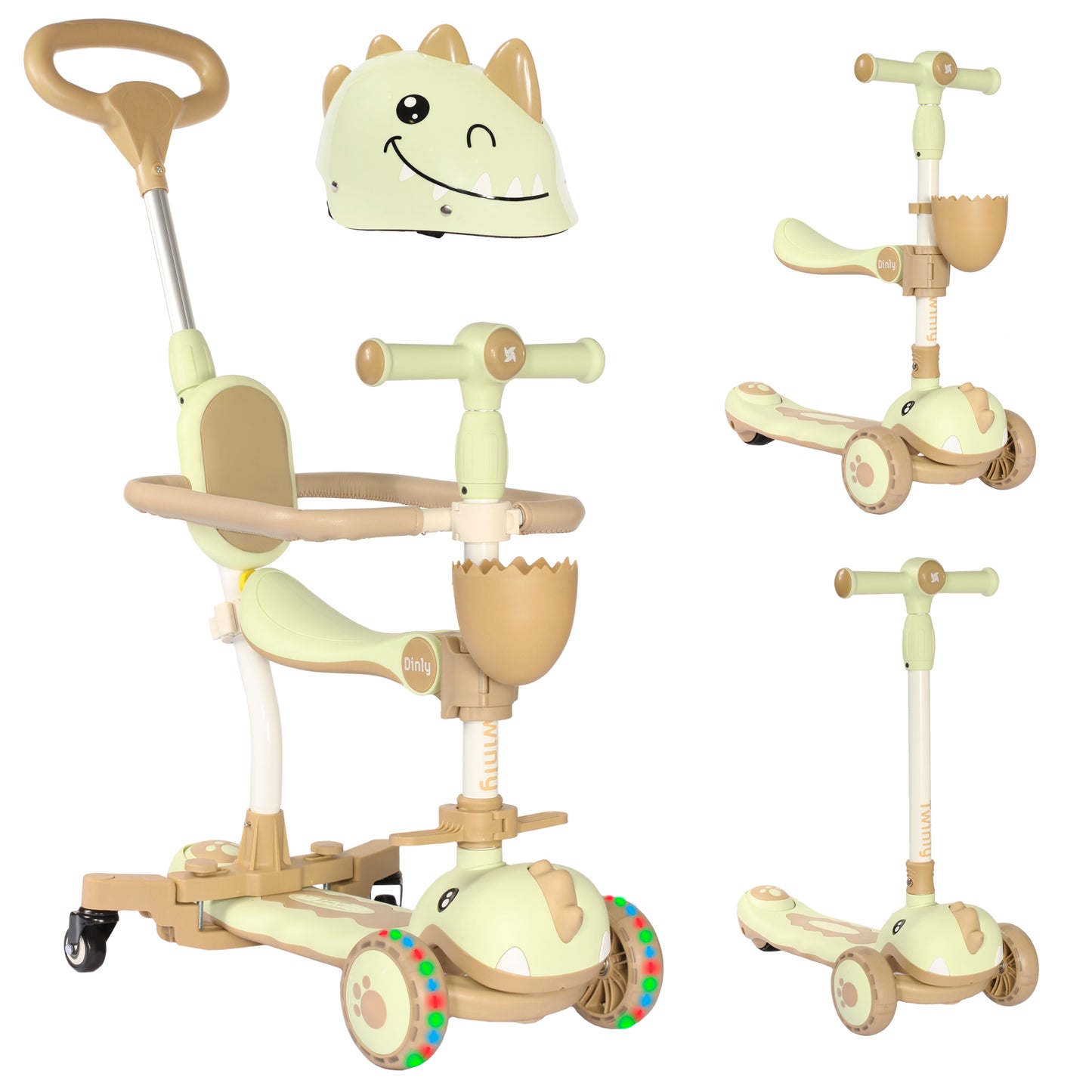 Scooter evolutiva DINLY 3 em 1 com capacete da Twinly