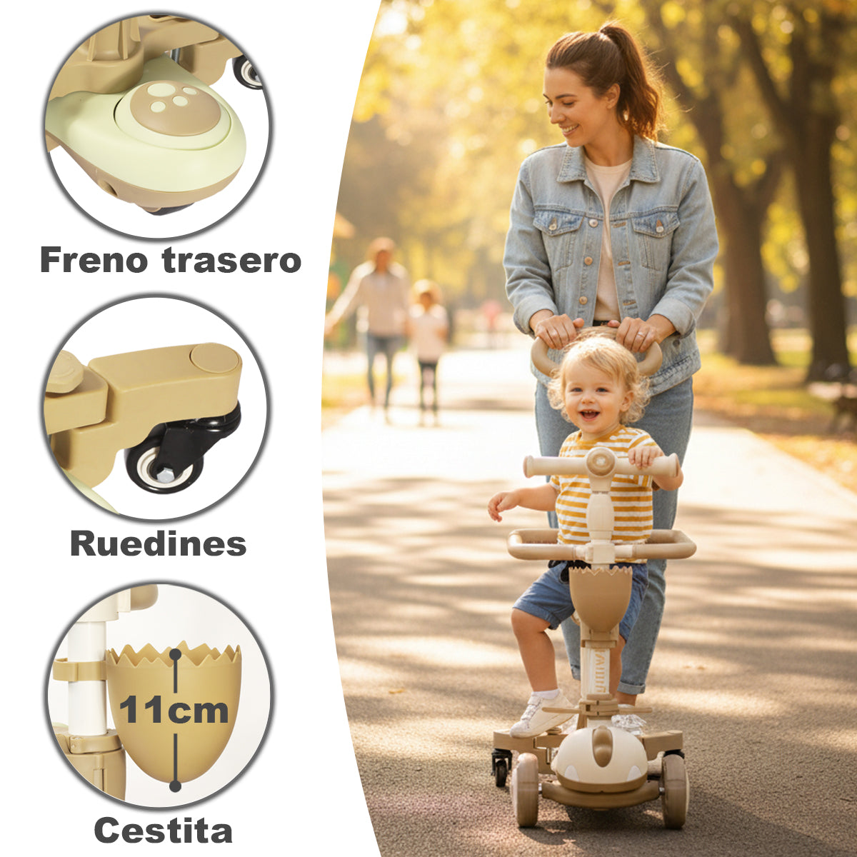 Scooter evolutiva DINLY 3 em 1 com capacete da Twinly