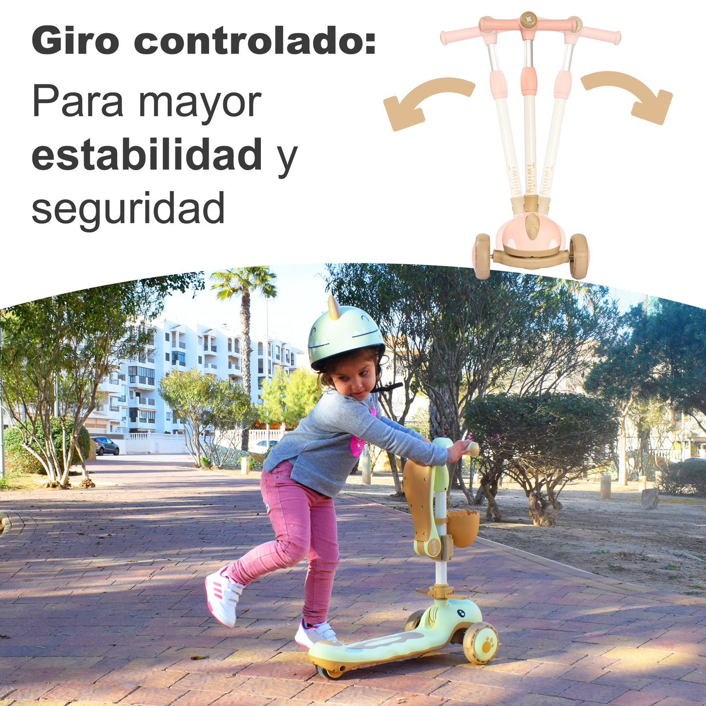 Scooter evolutiva DINLY 3 em 1 com capacete da Twinly