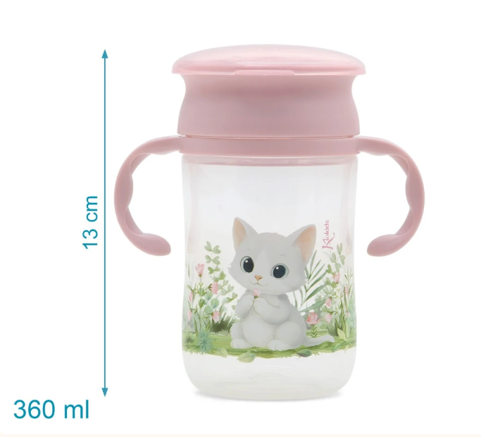 Taza de aprendizaje step 3 con asas rosa 330ml