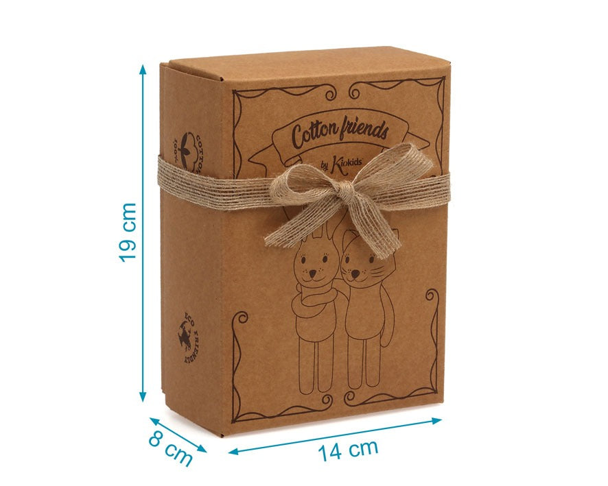 Chocalho de mordedor de madeira e algodão Kiokids