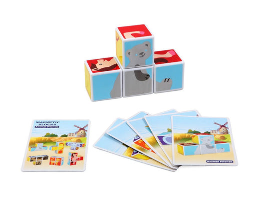 Quebra-cabeça infantil Kiokids de 4 blocos magnéticos