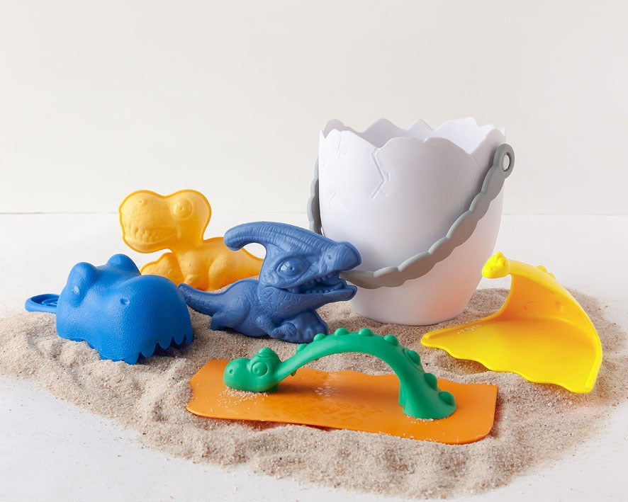 Conjunto de praia com balde de dinossauro Kiokids