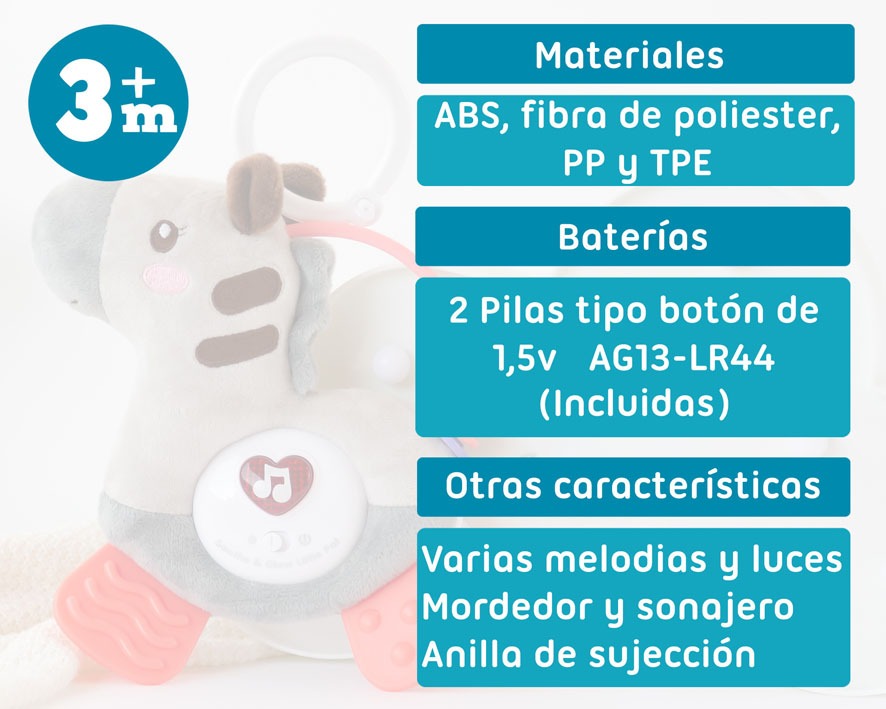 Peluche Cebra Mordedor Musical Kiokids