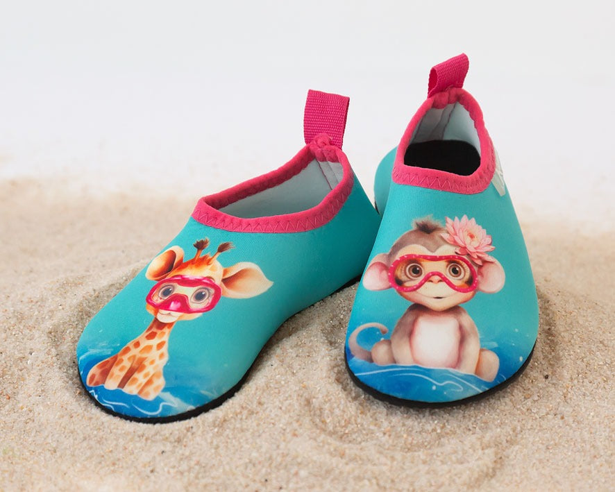 Botinhas de bebê Aquasocker Salvia Animal da Kiokids