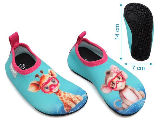 Botinhas de bebê Aquasocker Salvia Animal da Kiokids
