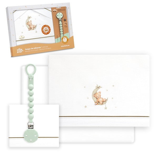 Triptico Cuna Oso Luna Estrellas + Broche de Interbaby