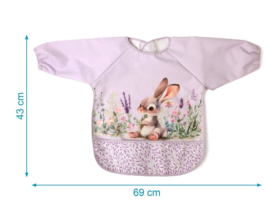 Babero Impermeable Lavanda Con Mangas de Kiokids