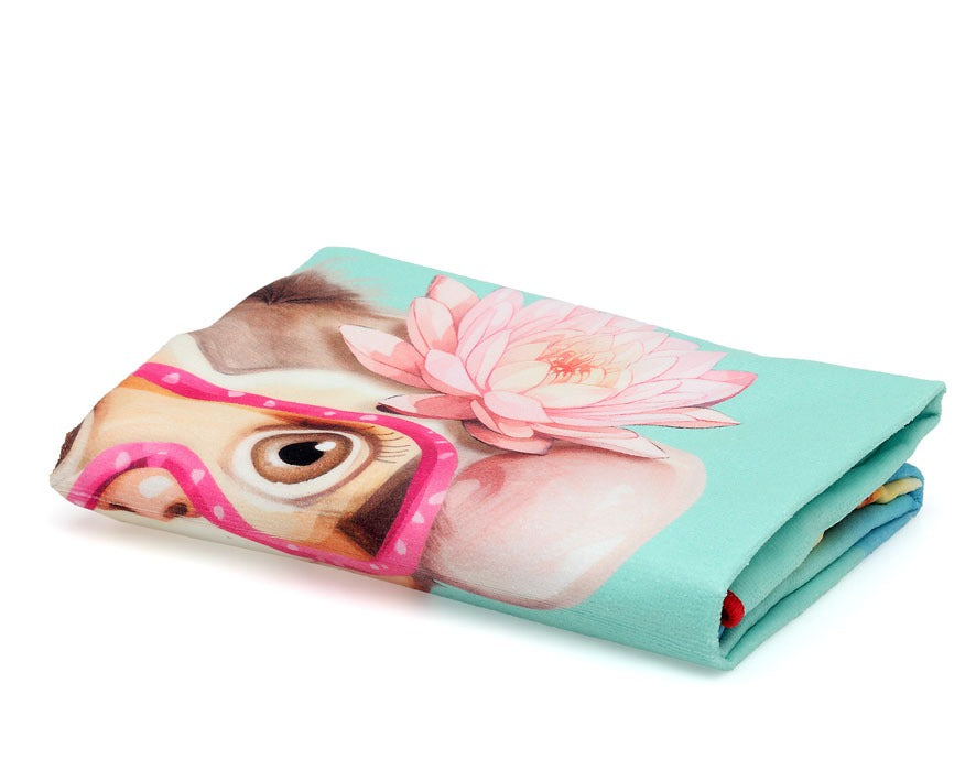 Toalha de praia de microfibra Kiokids Animalitos