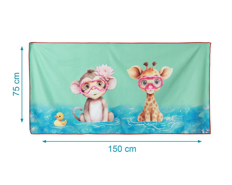 Toalha de praia de microfibra Kiokids Animalitos