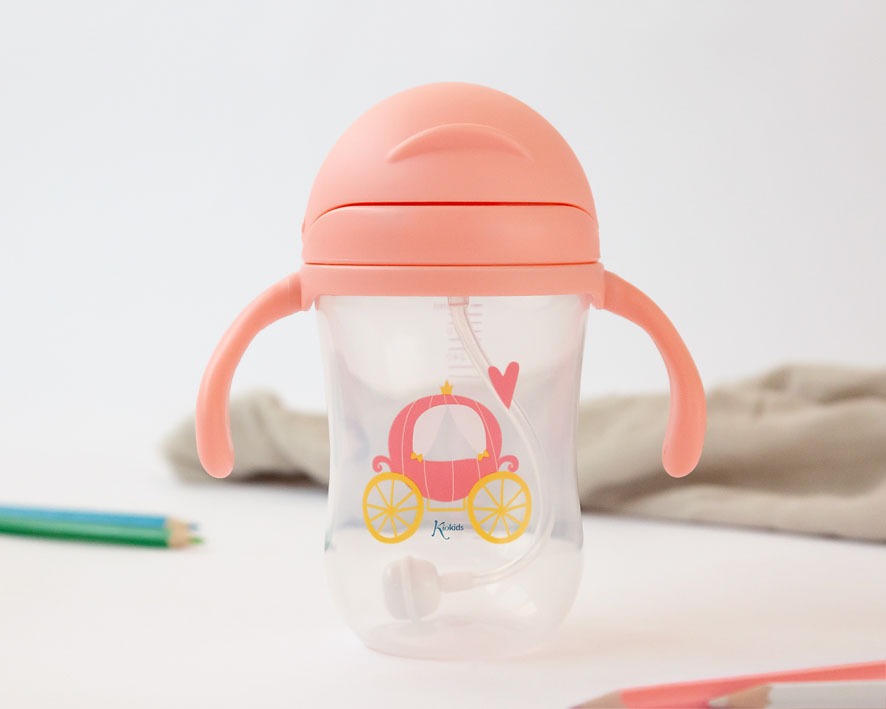 TAZA APRENDIZAJE CON PAJITA STEP 3 300ML CON ASAS DE KIOKIDS