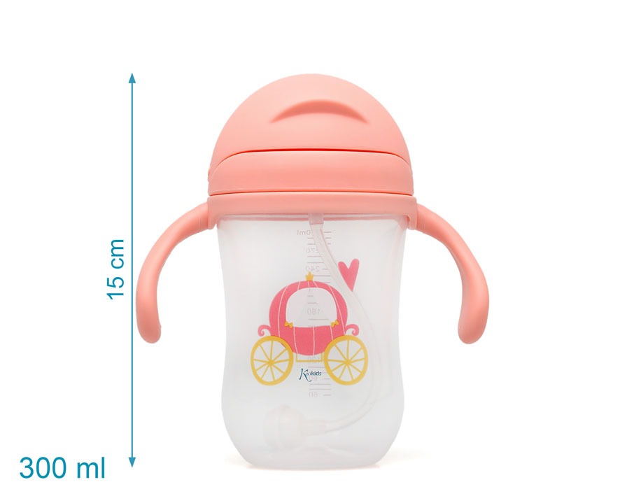 TAZA APRENDIZAJE CON PAJITA STEP 3 300ML CON ASAS DE KIOKIDS