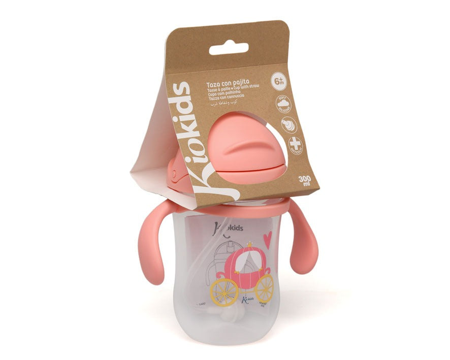 TAZA APRENDIZAJE CON PAJITA STEP 3 300ML CON ASAS DE KIOKIDS
