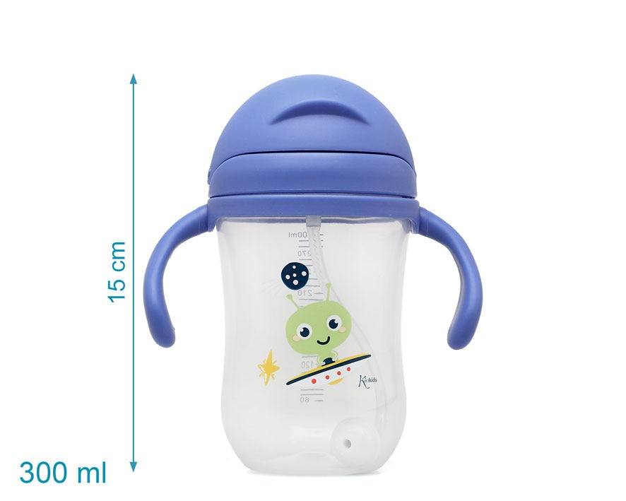 TAZA APRENDIZAJE CON PAJITA STEP 3 300ML CON ASAS DE KIOKIDS