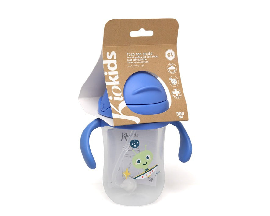 TAZA APRENDIZAJE CON PAJITA STEP 3 300ML CON ASAS DE KIOKIDS