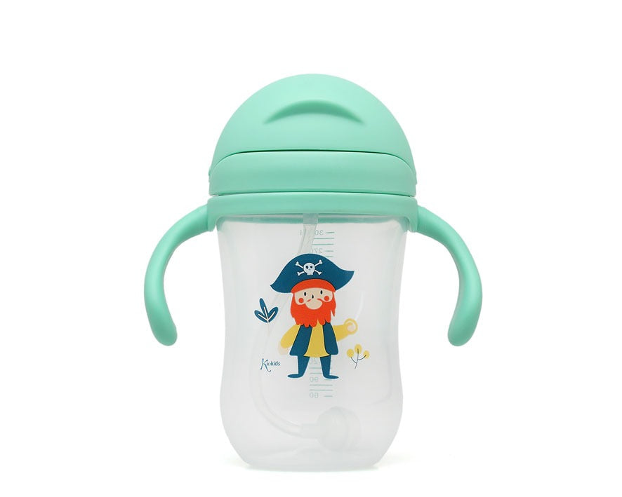 TAZA APRENDIZAJE CON PAJITA STEP 3 300ML CON ASAS DE KIOKIDS