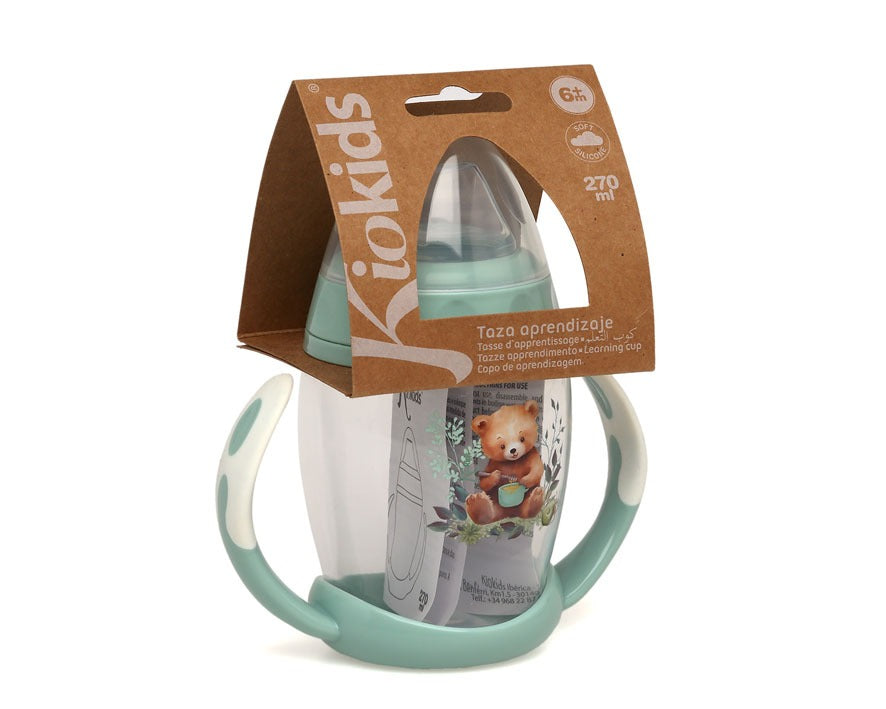 Taza de aprendizaje 270 ml salvia de Kiokids