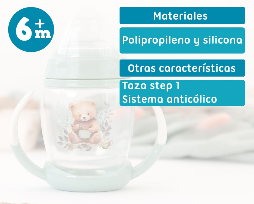 Taza de aprendizaje 270 ml salvia de Kiokids