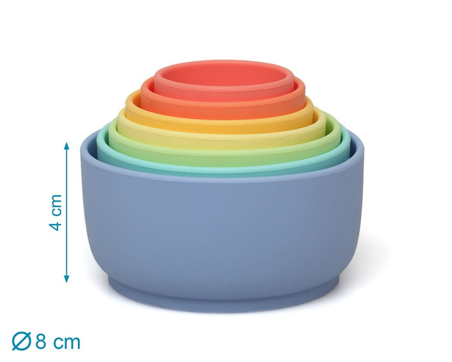 Juego de 7 cubos apilables de silicona Kiokids