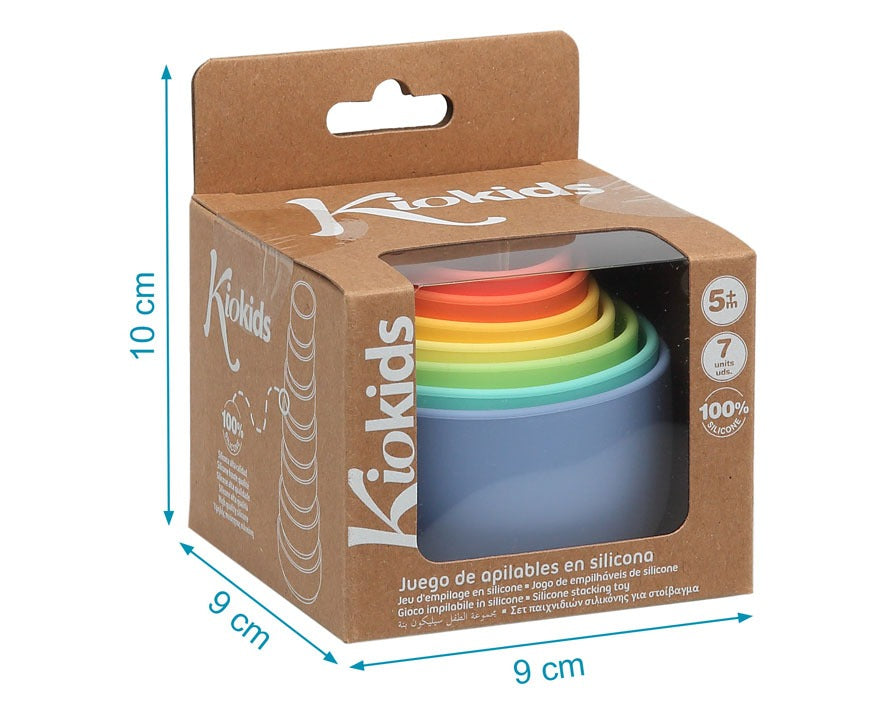 Juego de 7 cubos apilables de silicona Kiokids