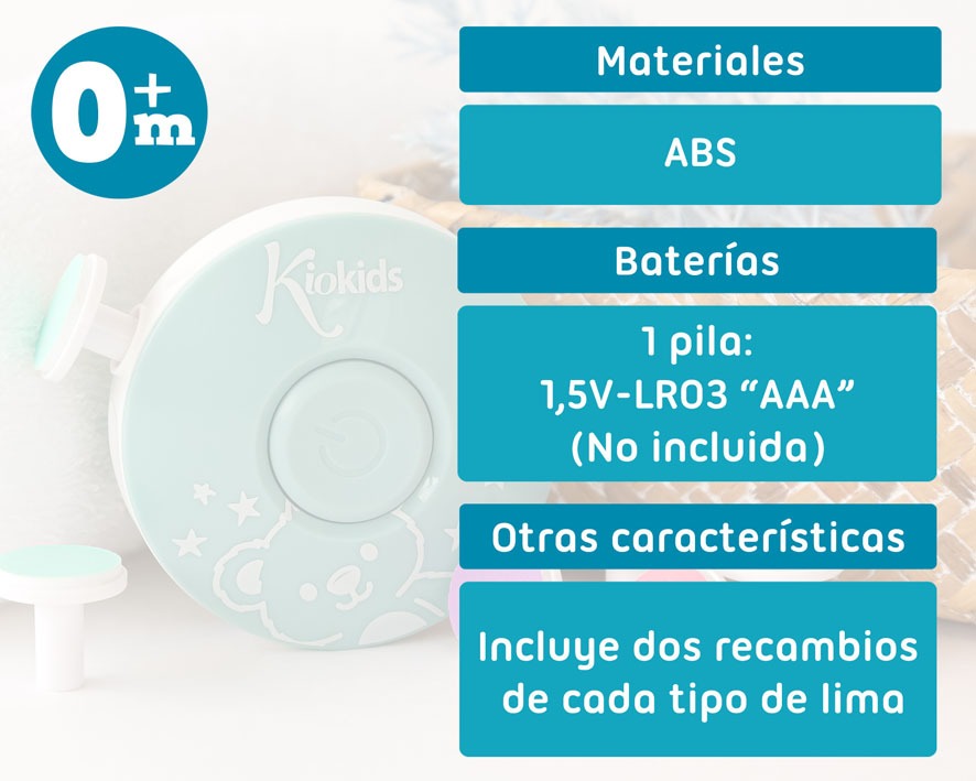 Set de manicura eléctrico para bebés Kiokids