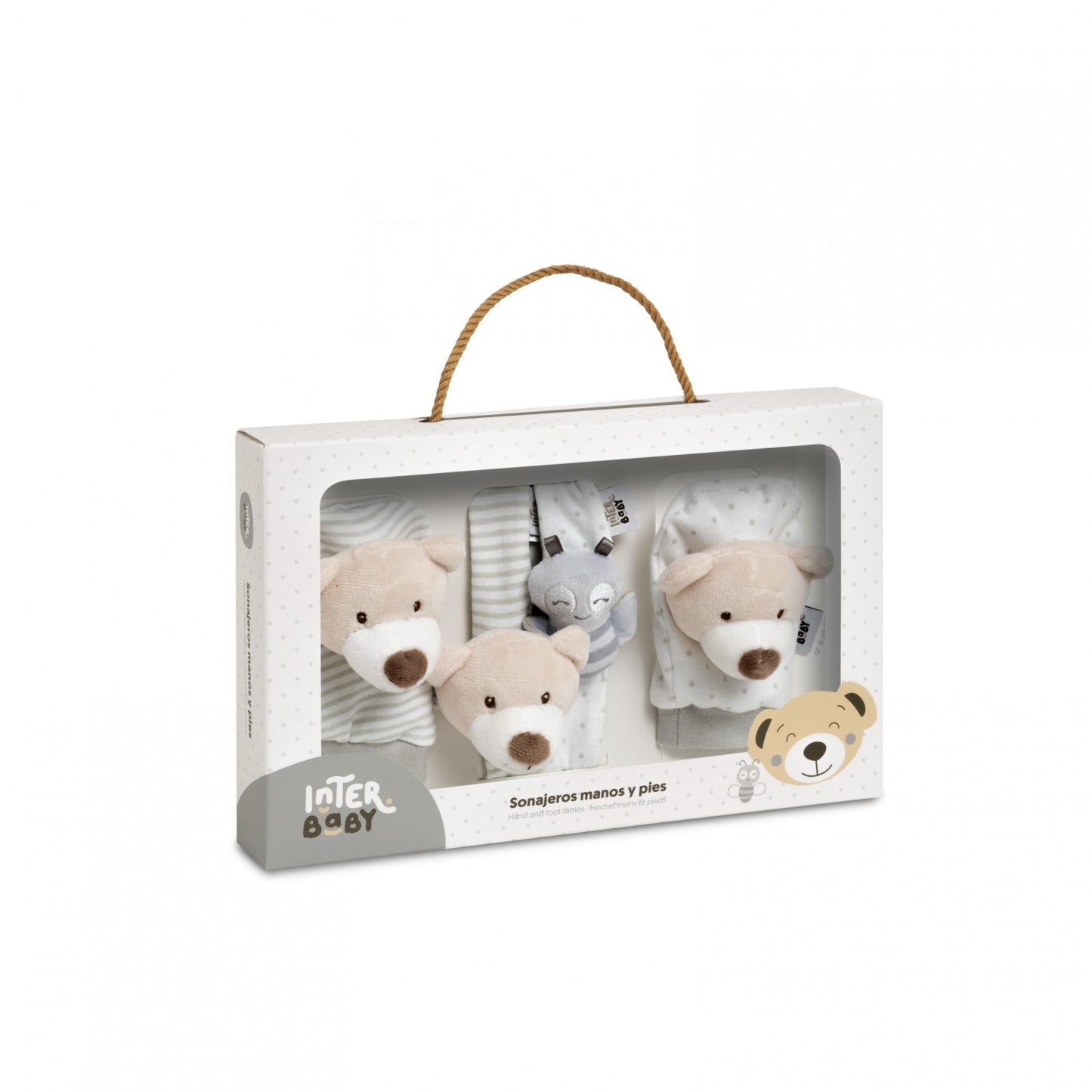 Set sonajeros para manos y pies divertidos animalitos de Interbaby