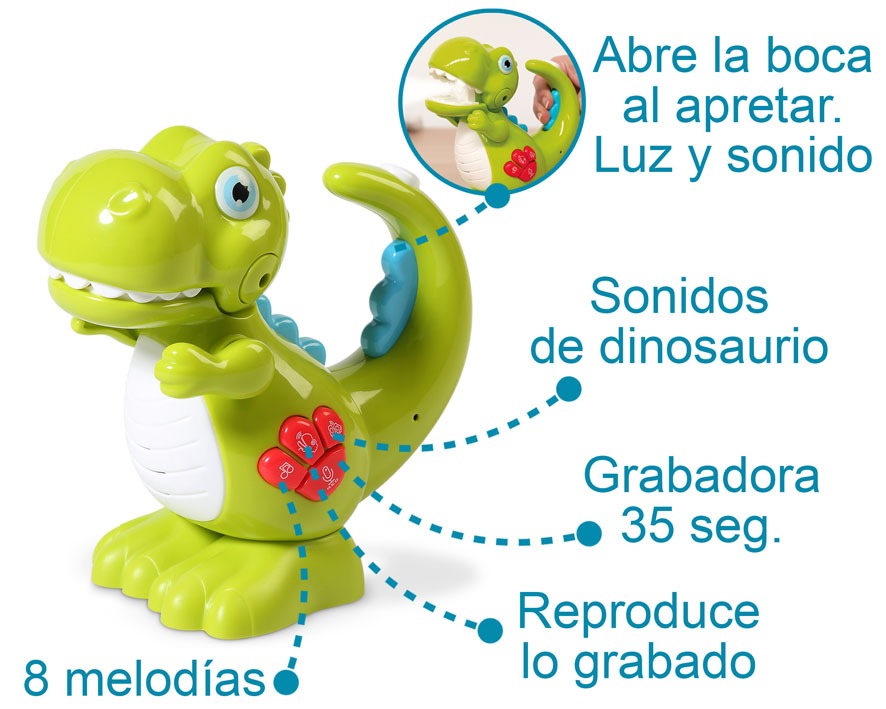 Juguete Dinosaurio Interactivo Grabadora De Kiokids