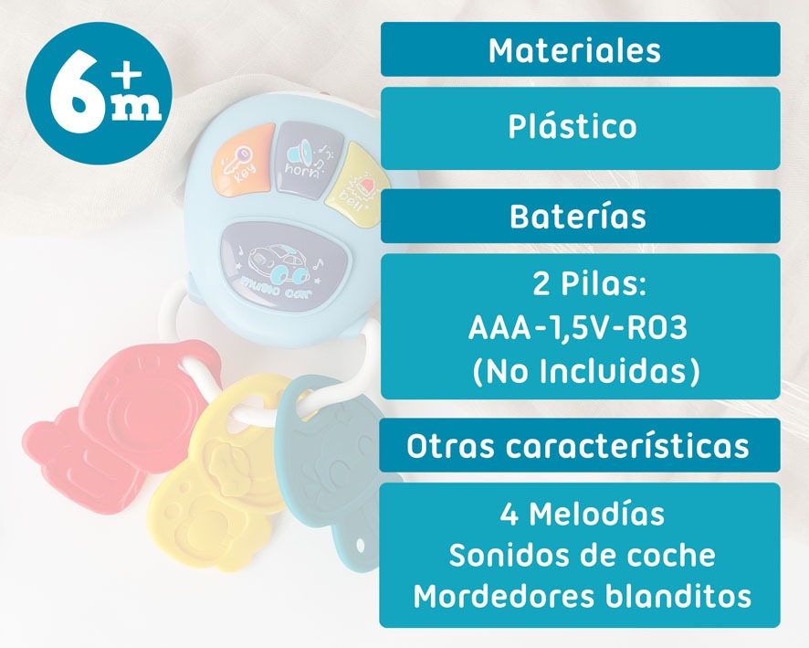 Chaveiro musical de carro Kiokids para bebês