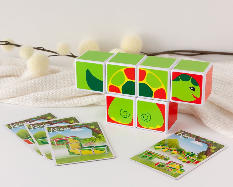 Quebra-cabeça de blocos magnéticos infantis Kiokids 6 peças