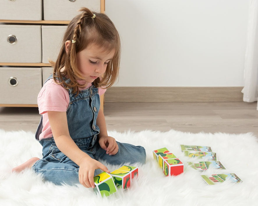 Quebra-cabeça de blocos magnéticos infantis Kiokids 6 peças