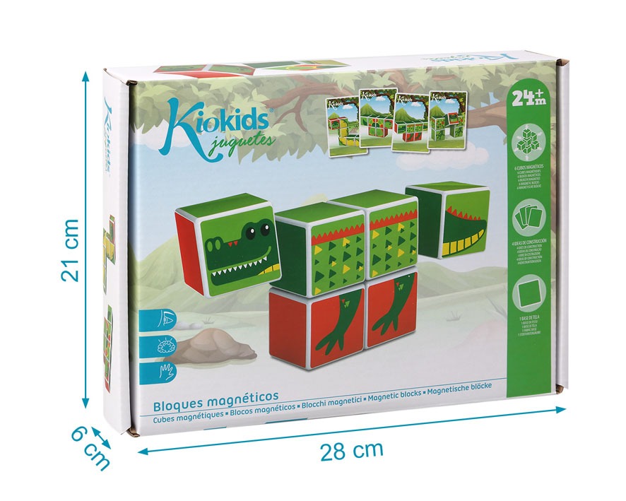 Quebra-cabeça de blocos magnéticos infantis Kiokids 6 peças
