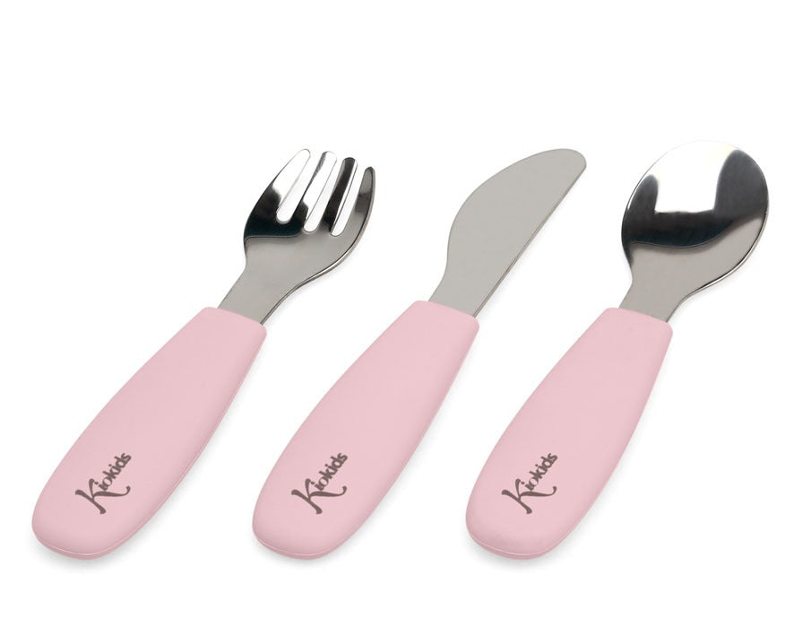 Conjunto de talheres de aço inoxidável/silicone Kiokids