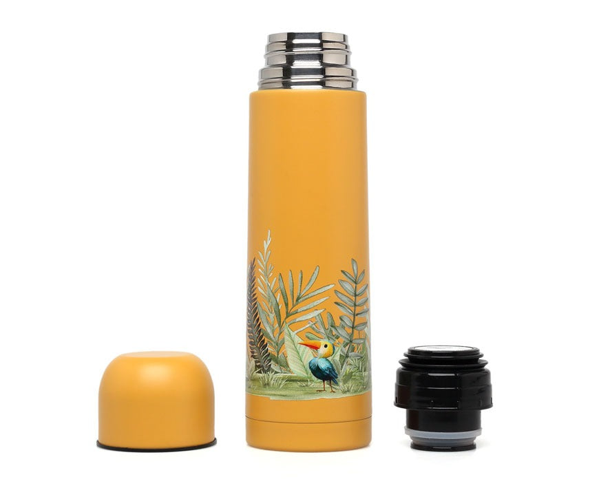 Garrafa térmica Kiokids com estampa de folhas de 500ml para líquidos