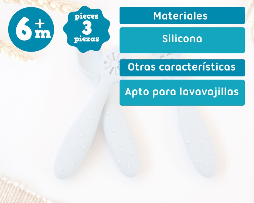 Conjunto de talheres de silicone para aprendizagem Kiokids