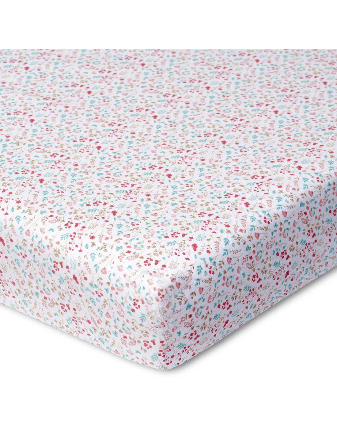 Bajera Estampada Cuna 100% Algodon Modelo Flores Petalos Rosa Interbaby