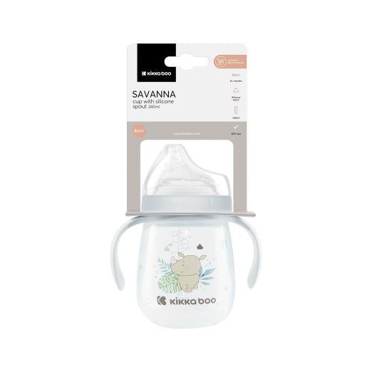 Taza con boquilla de silicona 240ml Savanna de Kikkaboo