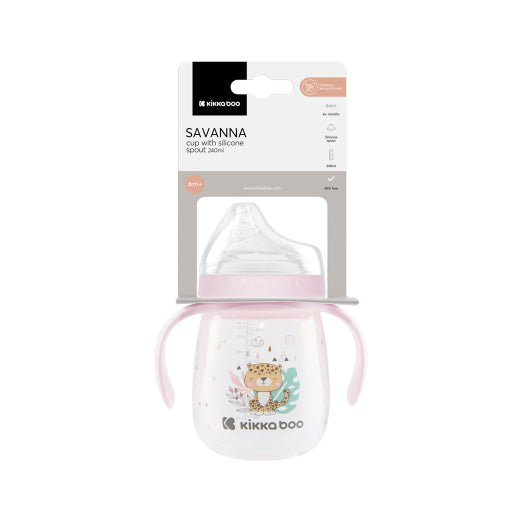 Taza con boquilla de silicona 240ml Savanna de Kikkaboo