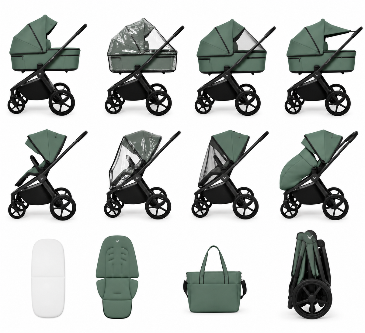 Coche Duo Fold Con Capazo Plegable Muuvo