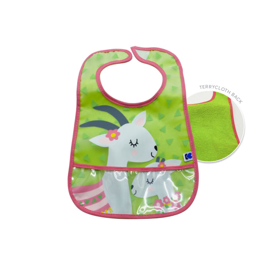 Set de baberos de rizo y EVA con recogemigas 3 uds Lama-Cactus-Goat de Kikkaboo