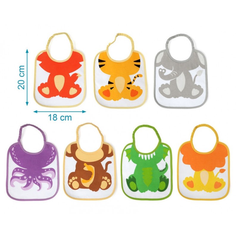 Set de Baberos 7 unidades con Animalicos de Kiokids
