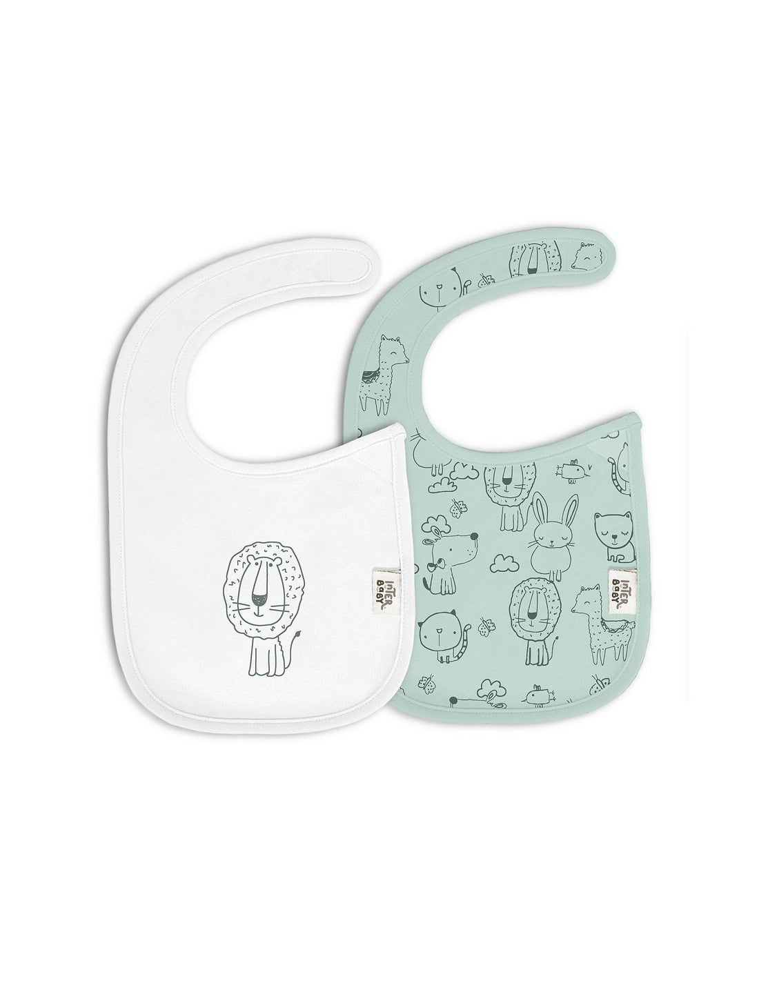 Pack 2 Baberos Velcro Mod Animalitos INTERBABY