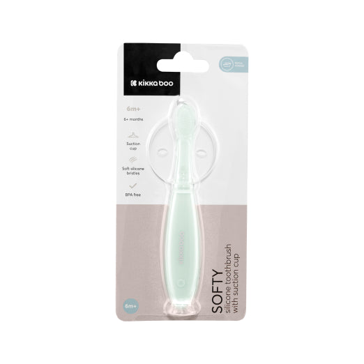 Cepillo de dientes de silicona con ventosa Softy de Kikkaboo