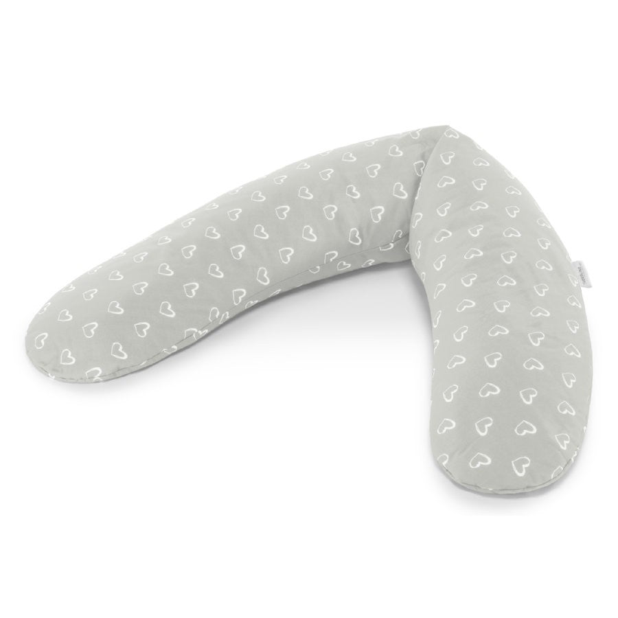 Capa de almofada de amamentação com corações cinza Theraline