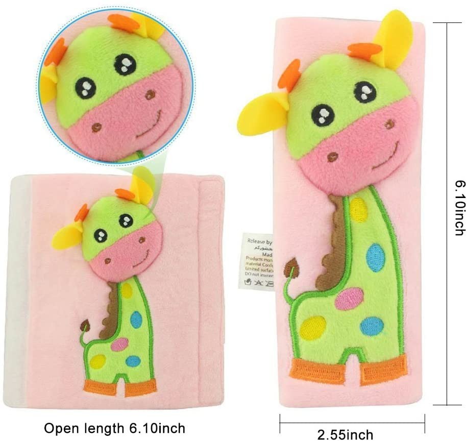 Protector cinturón acolchada para correa jirafa rosa